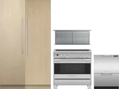 5 Piece Package Includes Refrigerator, Freezer, Range, Hood And Dishwasher